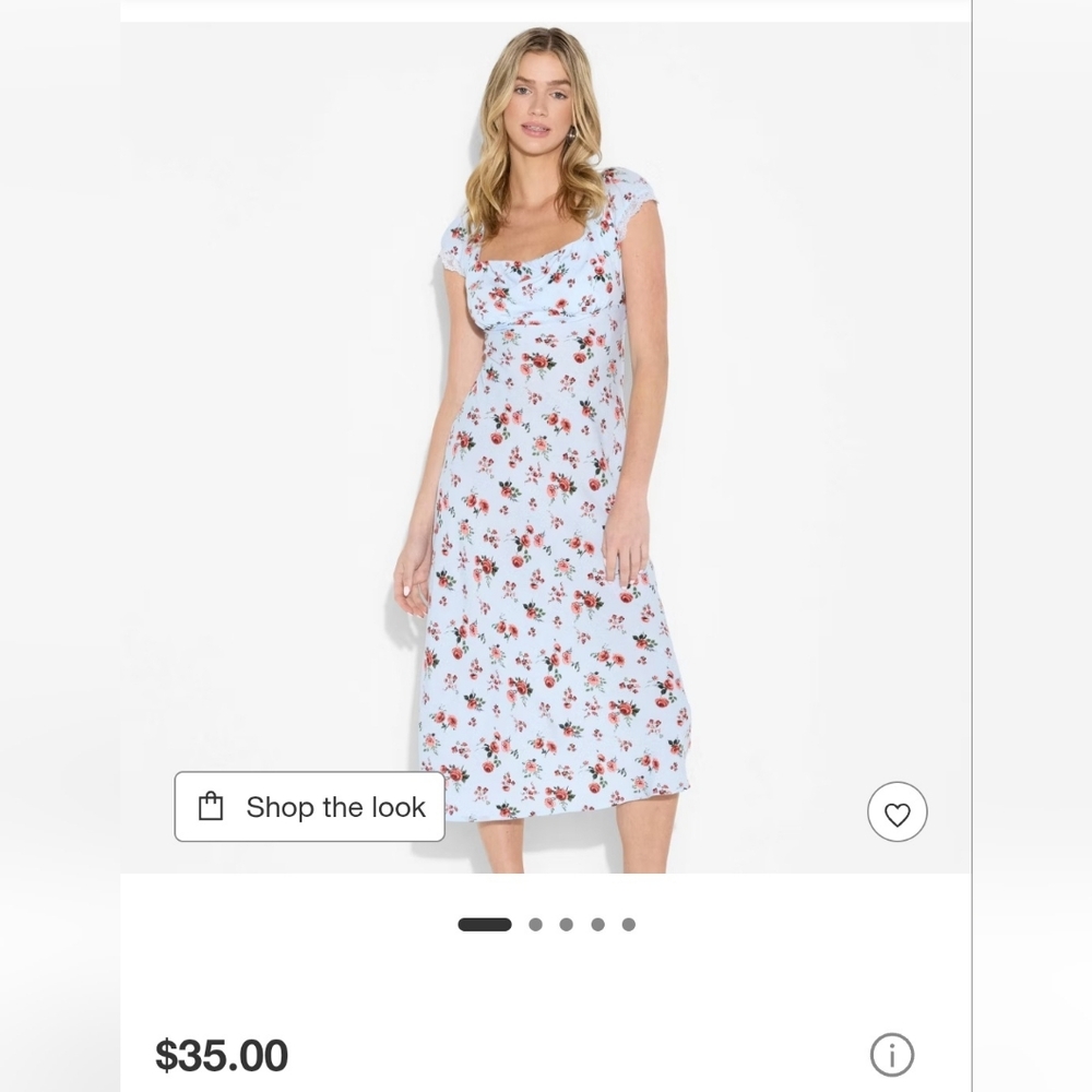 Women's XL Floral Print Midi Dress Cottagecore Boho Feminine Coquette Cowgirl